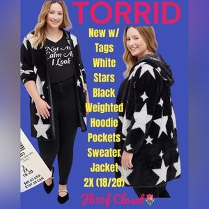 🥀NWT TORRID 2X PLUSH PILE KNIT SWEATER HOODIE JACKET
